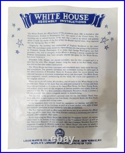 Vintage Marx White House Playset 1950s 50+ Pieces 33 Presidents & Instructions
