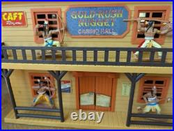 Vintage Marx Wild West Playset Sheriff Headquarter Gold Rush Casino Cabin Creek