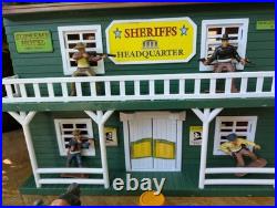 Vintage Marx Wild West Playset Sheriff Headquarter Gold Rush Casino Cabin Creek