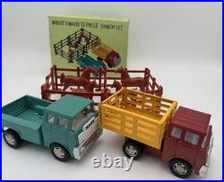 Vintage Mighty-Marx Ranch Set 13pc COMPLETE WithOriginal Box -Japan -Trucks/Horses