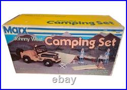 Vintage NEW 1975 Marx 12 Johnny West Doll Camping Set Mountain Masher Jeep Toy