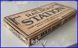 Vintage NOS Marx #4412 Tin Railroad Station O Scale Trains withBox
