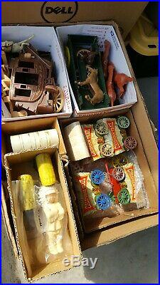 Vintage Playset Hoard MARX TIMMEE PYRO MPC etc army men Indians Parts Acessories