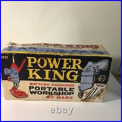 Vintage Power King Battery Powered Portable Workshop- 10 Tools In 1 Marx Toys