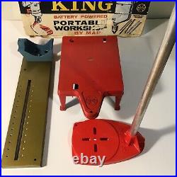 Vintage Power King Battery Powered Portable Workshop- 10 Tools In 1 Marx Toys