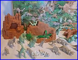 Vintage Prehistoric Times Marx Playset 3398 with Box 20 Dinosaurs Dinos