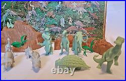 Vintage Prehistoric Times Marx Playset 3398 with Box 20 Dinosaurs Dinos