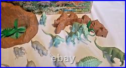 Vintage Prehistoric Times Marx Playset 3398 with Box 20 Dinosaurs Dinos