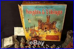 Vintage Rare 1964 MARX Miniature KNIGHTS AND VIKINGS Playset with box