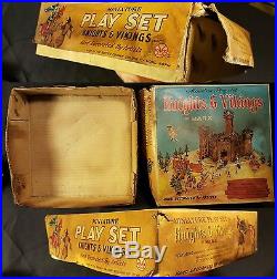 Vintage Rare 1964 MARX Miniature KNIGHTS AND VIKINGS Playset with box