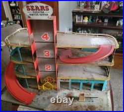 Vintage Rare Marx Sears 4 Level Metal/ Tin Litho Service Center & Parking Garage