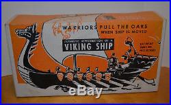 Vintage Renwal Viking Ship Playset 1955 Hard Plastic Toy With Box Marx Soldiers