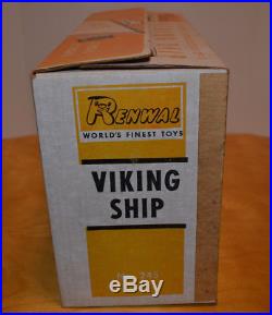 Vintage Renwal Viking Ship Playset 1955 Hard Plastic Toy With Box Marx Soldiers