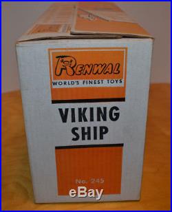 Vintage Renwal Viking Ship Playset 1955 Hard Plastic Toy With Box Marx Soldiers