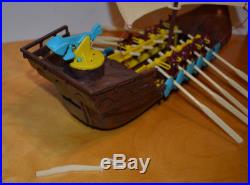 Vintage Renwal Viking Ship Playset 1955 Hard Plastic Toy With Box Marx Soldiers