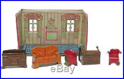 Vintage Retro Louis Marx Newlyweds Dining Room Tin Litho Playset From The 1920s