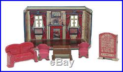 Vintage Retro Louis Marx Newlyweds Parlor Tin Litho Playset From The 1920s