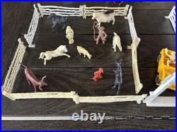 Vintage Roy Rogers Rodeo Ranch Louis Marx Playset Double R