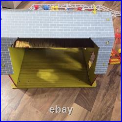 Vintage Tin Litho Barn Farm Playset Lot Fences Animals Tractor Truck Toy