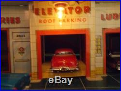 Vintage Tin Toy MARX Service Center Gas Station withAccessories, Figurines & Light