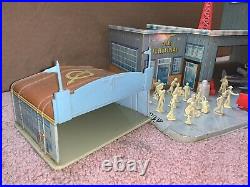 Vintage Tin Toy Marx Airport Playset w People & Some Accessories