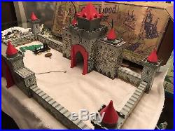 Vintage Tin Toy Marx Robin Hood Castle Play Set Nearly Complete with Original box