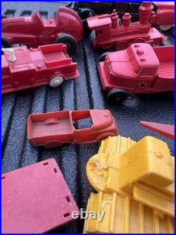 Vintage lot Marx & other toy vehicles play set pieces One Price 30+ items