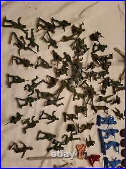 Vintage lot of over 286 Marx pieces mostly from Iwo Jima Playset #4147. READ