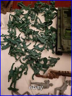 Vintage lot of over 286 Marx pieces mostly from Iwo Jima Playset #4147. READ