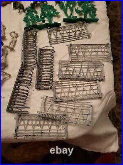 Vintage lot of over 286 Marx pieces mostly from Iwo Jima Playset #4147. READ