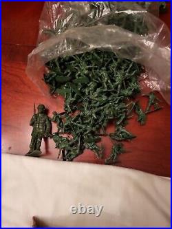 Vintage lot of over 286 Marx pieces mostly from Iwo Jima Playset #4147. READ