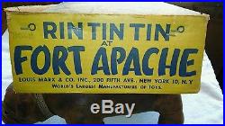 Vintage louis marx rin tin tin at fort apache set in box