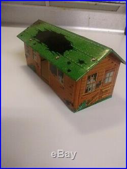 Vintage marx battleground playset tin litho destroyed building Extremely Rare