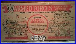 Vntg MARX US ARMED FORCES TRAINING CENTER with GUIDED MISSILES PLAY SET in Box