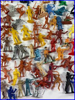 Vtg (125+) Cowboys & INdians plastic playset toys figures marx timee