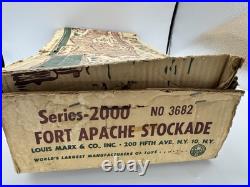 Vtg 1950s Marx Fort Apache Stockade Playset Series 2000 #3660 Includes Figures