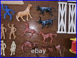 Vtg 1950s Marx Roy Rogers Rodeo Playset IN BOX with Dale Evans Pat Brady Saddles
