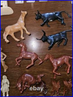 Vtg 1950s Marx Roy Rogers Rodeo Playset IN BOX with Dale Evans Pat Brady Saddles