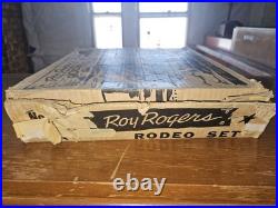 Vtg 1950s Marx Roy Rogers Rodeo Playset IN BOX with Dale Evans Pat Brady Saddles
