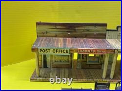 Vtg 1950s roy rodgers mineral city tin western town playset marx toys