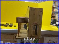 Vtg 1950s roy rodgers mineral city tin western town playset marx toys