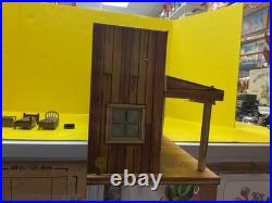 Vtg 1950s roy rodgers mineral city tin western town playset marx toys