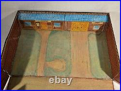 Vtg 1968 Marx Fort Apache Carry-All Action Playset Tin Building Row 119 Pieces