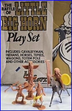 Vtg 1972 Marx Battle of Little Big Horn 5 Pc Set Custers Last Stand Lakota Sioux