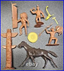 Vtg 1972 Marx Battle of Little Big Horn 5 Pc Set Custers Last Stand Lakota Sioux