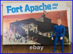Vtg 1978 Marx 54mm Fort Apache playset 4202 plastic fort & General Custer Figure