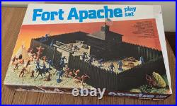Vtg 1978 Marx 54mm Fort Apache playset 4202 plastic fort & General Custer Figure