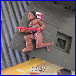 Vtg 1978 Marx 54mm Fort Apache playset 4202 plastic fort & General Custer Figure