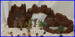 Vtg 70's Marx Mini Prehistoric Caveman Playset Parts Figures Lot Set Cave MTN Ro