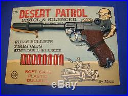Vtg MARX Desert Patrol Luger CARDED WWII ROMMEL German Playset 1960's ARMY TOY